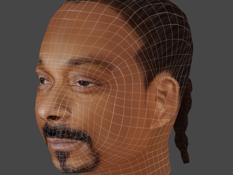 Snoop Dogg Head - Low Poly Modèle 3D