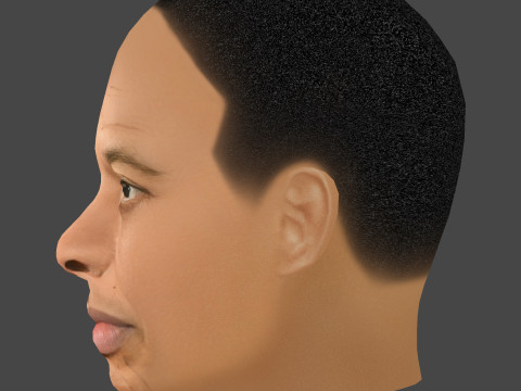 Dr Dre - Andre Romelle Young Head - Low Poly Head Modello 3D