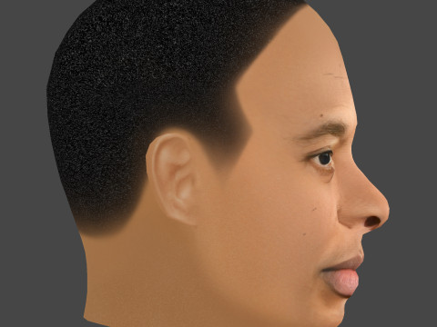 Dr Dre - Andre Romelle Young Head - Low Poly Head Modello 3D