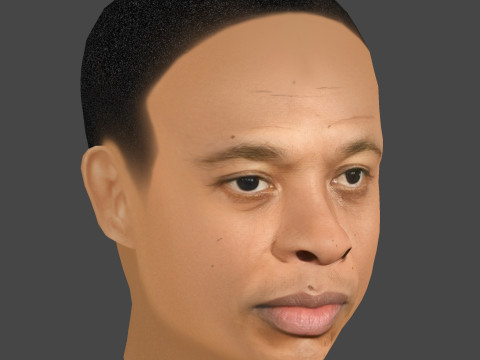 Dr Dre - Andre Romelle Young Head - Low Poly Head Modello 3D