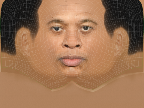 Dr Dre - Andre Romelle Young Head - Low Poly Head Modello 3D