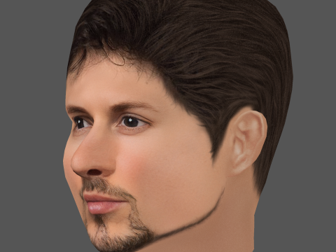 Pavel Durov Head - Low poly head for game Model 3D