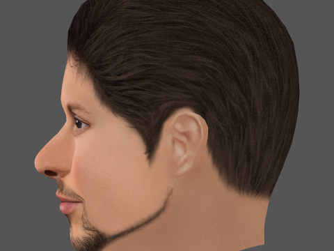 Pavel Durov Head - Low poly head for game Model 3D
