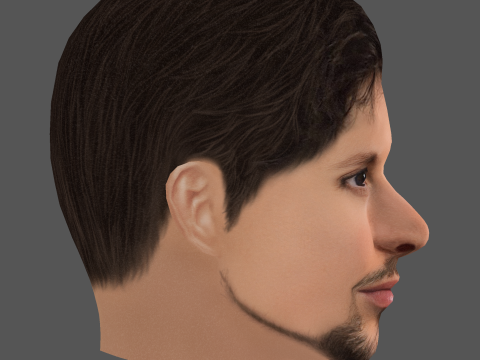 Pavel Durov Head - Low poly head for game Model 3D
