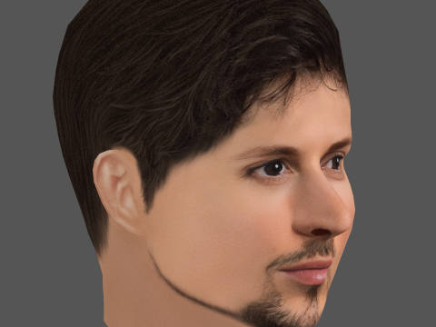 Pavel Durov Head - Low poly head for game Model 3D