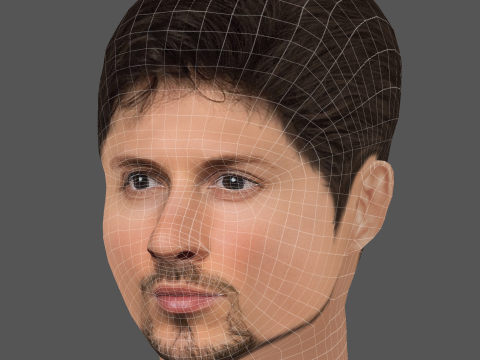 Pavel Durov Head - Low poly head for game Model 3D