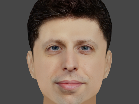 Sam Altman Head - Low poly head for game 3D मॉडल