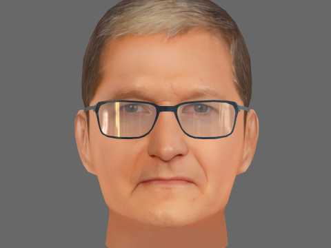 Tim Cook Head - Low poly head for game 3D Model