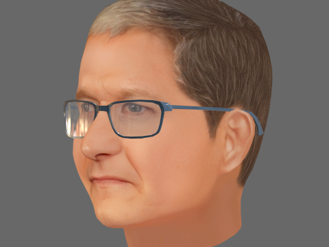 Tim Cook Head - Low poly head for game Modèle 3D