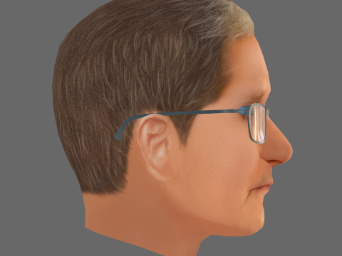 Tim Cook Head - Low poly head for game Modèle 3D