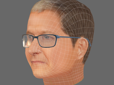 Tim Cook Head - Low poly head for game Modèle 3D