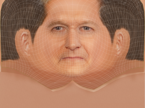 Tim Cook Head - Low poly head for game Modèle 3D
