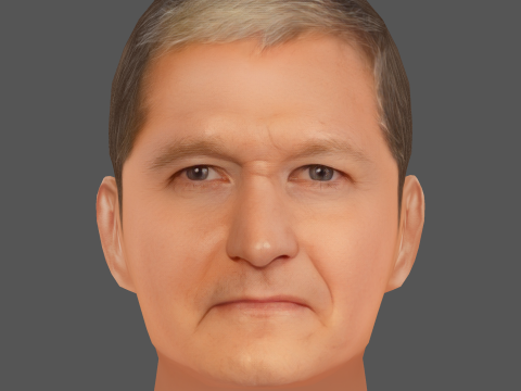 Tim Cook Head - Low poly head for game Modèle 3D