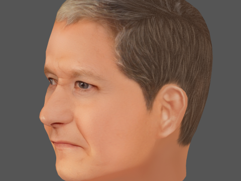 Tim Cook Head - Low poly head for game Modèle 3D