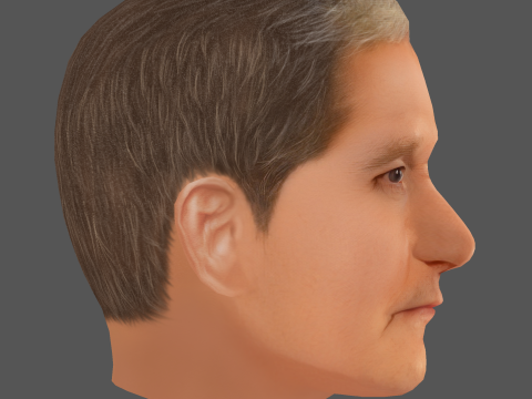 Tim Cook Head - Low poly head for game Modèle 3D