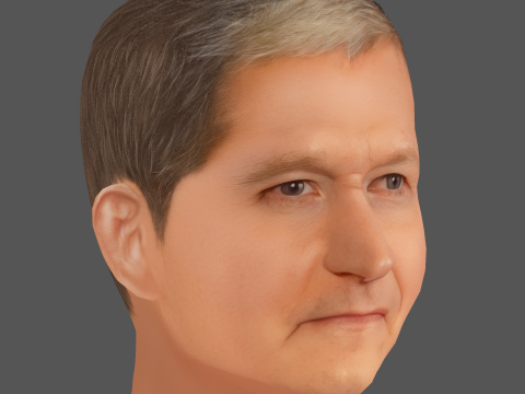 Tim Cook Head - Low poly head for game Modèle 3D