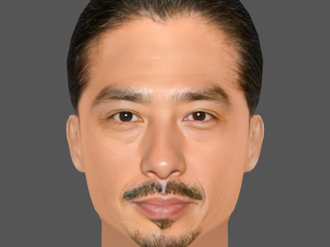Hiroyuki Sanada Head - Low poly head for game 3D मॉडल
