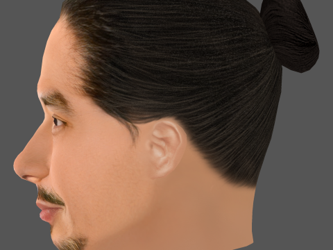Hiroyuki Sanada Head - Low poly head for game 3D मॉडल