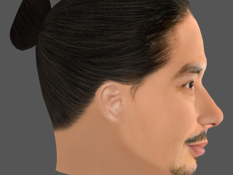 Hiroyuki Sanada Head - Low poly head for game 3D मॉडल