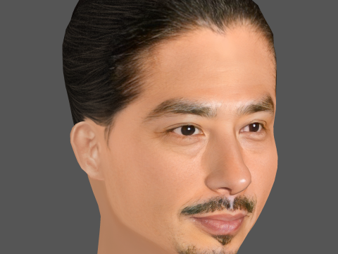 Hiroyuki Sanada Head - Low poly head for game 3D मॉडल