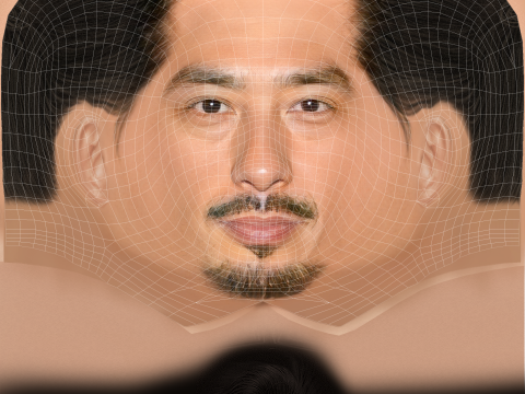 Hiroyuki Sanada Head - Low poly head for game 3D मॉडल
