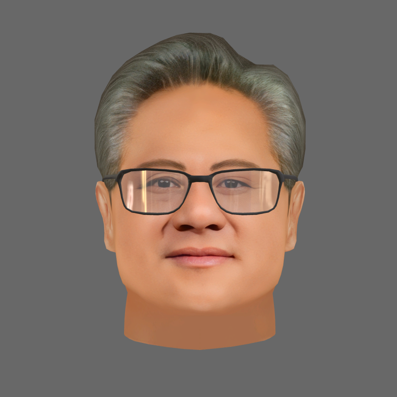Jensen Huang Head - Low poly head for game 3D Модель .c4d .max .obj .3ds .fbx .stl .blend