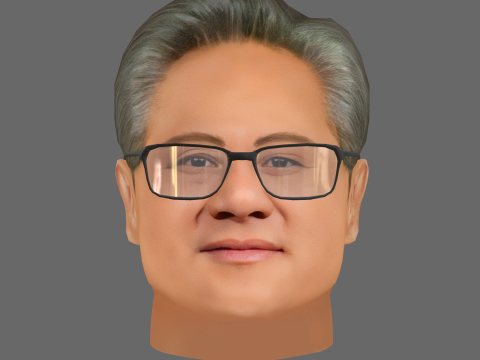 Jensen Huang Head - Low poly head for game 3D मॉडल