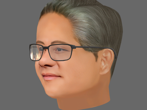Jensen Huang Head - Low poly head for game 3D Модель