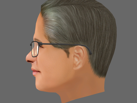 Jensen Huang Head - Low poly head for game 3D Модель