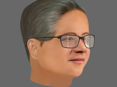 Jensen Huang Head - Low poly head for game 3D Модель