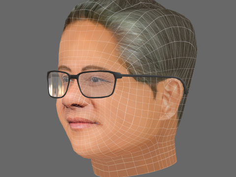 Jensen Huang Head - Low poly head for game 3D Модель