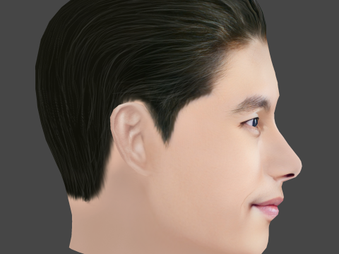 Hyun Bin Head - Low poly head for game 3D 模型