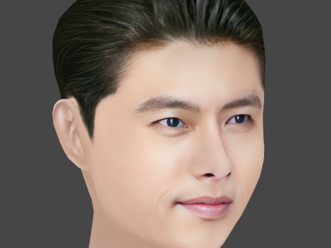 Hyun Bin Head - Low poly head for game 3D 模型