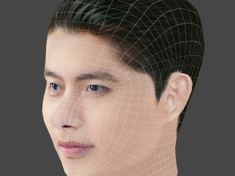 Hyun Bin Head - Low poly head for game 3D 模型