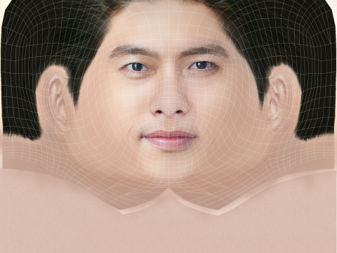 Hyun Bin Head - Low poly head for game 3D 模型