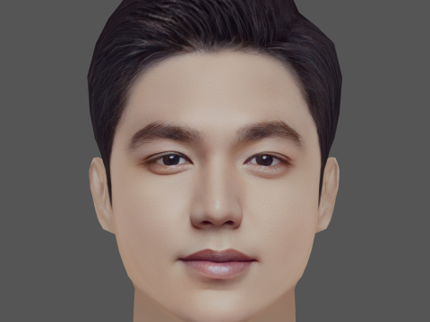 Lee Min Ho Head - Low poly head for game 3D मॉडल
