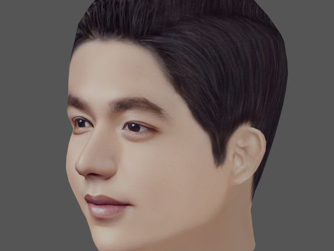 Lee Min Ho Head - Low poly head for game 3D मॉडल