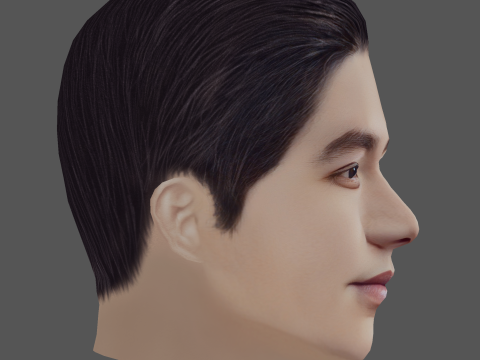 Lee Min Ho Head - Low poly head for game 3D मॉडल