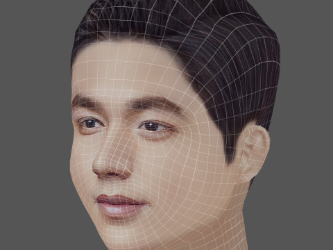 Lee Min Ho Head - Low poly head for game 3D मॉडल