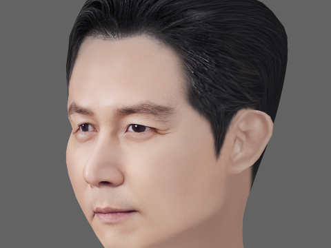 Lee Jung-jae Head - Low poly head for game Model 3D