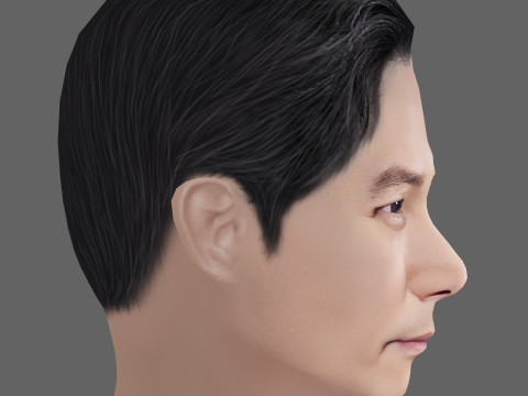 Lee Jung-jae Head - Low poly head for game Model 3D