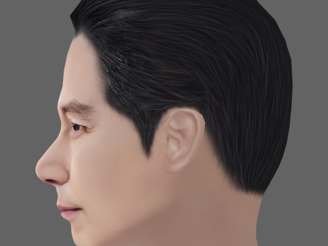 Lee Jung-jae Head - Low poly head for game Model 3D