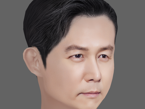 Lee Jung-jae Head - Low poly head for game Model 3D