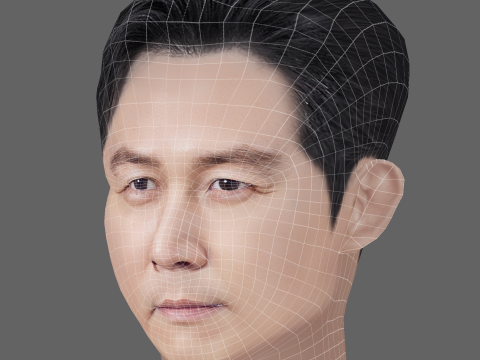 Lee Jung-jae Head - Low poly head for game Model 3D