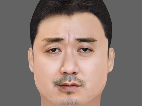 Ma Dong Seok Head - Low poly head for game 3D Model