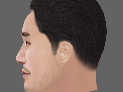 Ma Dong Seok Head - Low poly head for game Model 3D