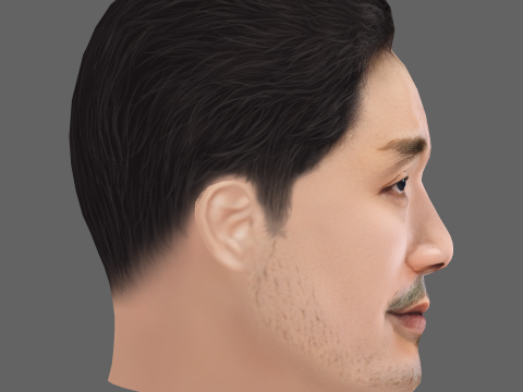 Ma Dong Seok Head - Low poly head for game Model 3D