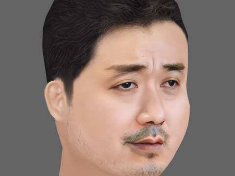 Ma Dong Seok Head - Low poly head for game Model 3D