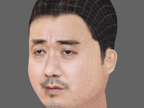 Ma Dong Seok Head - Low poly head for game Model 3D