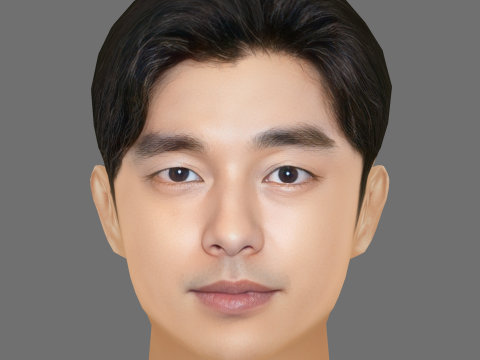Gong Yoo Head - Low poly head for game 3D Model